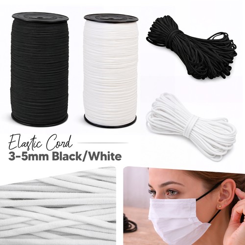 Elastic cord 3mm 4mm - 4mm, black