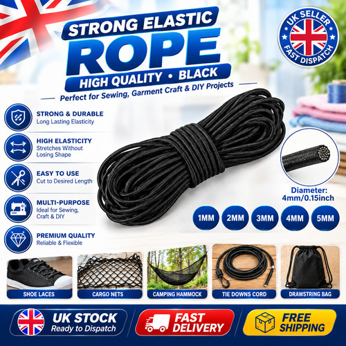 Round elastic cord 1mm - 1mm, 2mm