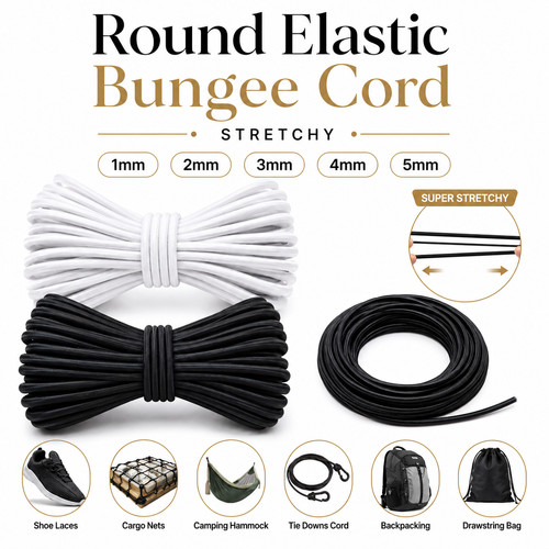 Round elastic cord - round, 1mm