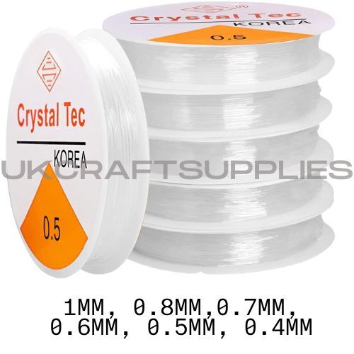Clear nylon beading - clear, elastic