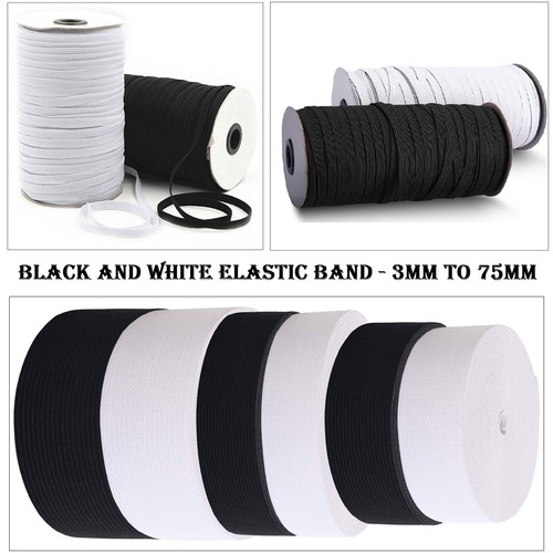 Black white flat elastic - &,